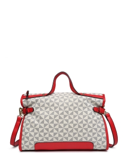 Monogrammed Satchel Handbag 716539 RED
